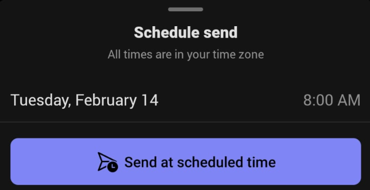 Scheduling chat messages using Microsoft Teams